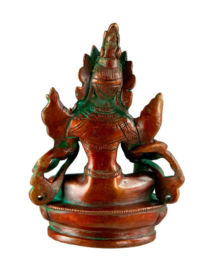 Statue Bouddhiste Tara Verte En Laiton – Artisanat Du Népal