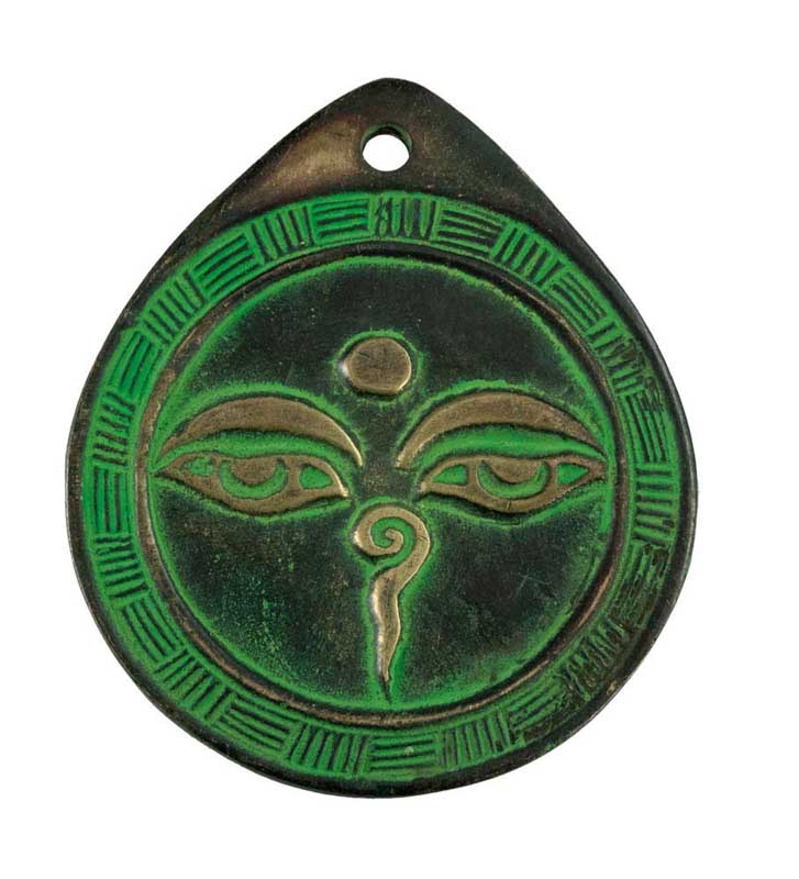 Décoration Murale Yeux de Bouddha en Laiton – Symbole Tibétain Spirituel