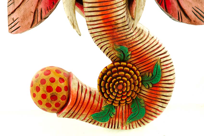 Masque Ganesha En Bois De Peuplier – Grande Décoration Murale Du Népal