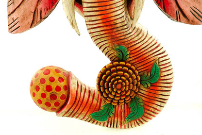 Masque Ganesha En Bois De Peuplier – Grande Décoration Murale Du Népal