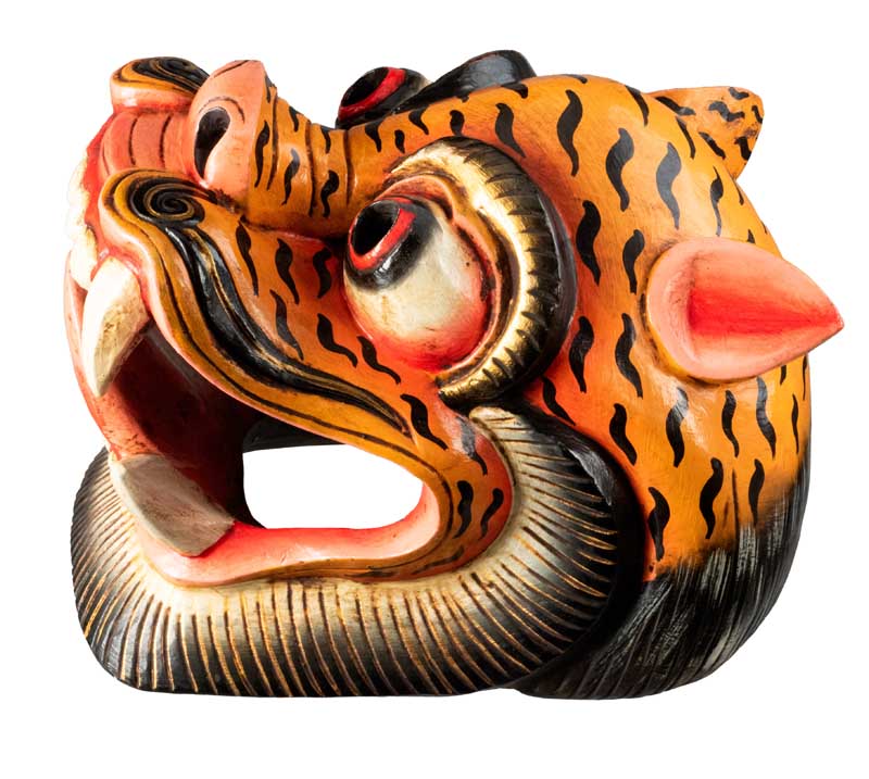 Masque Tigre Tibétain – Danse Cham Bouddhiste Du Népal