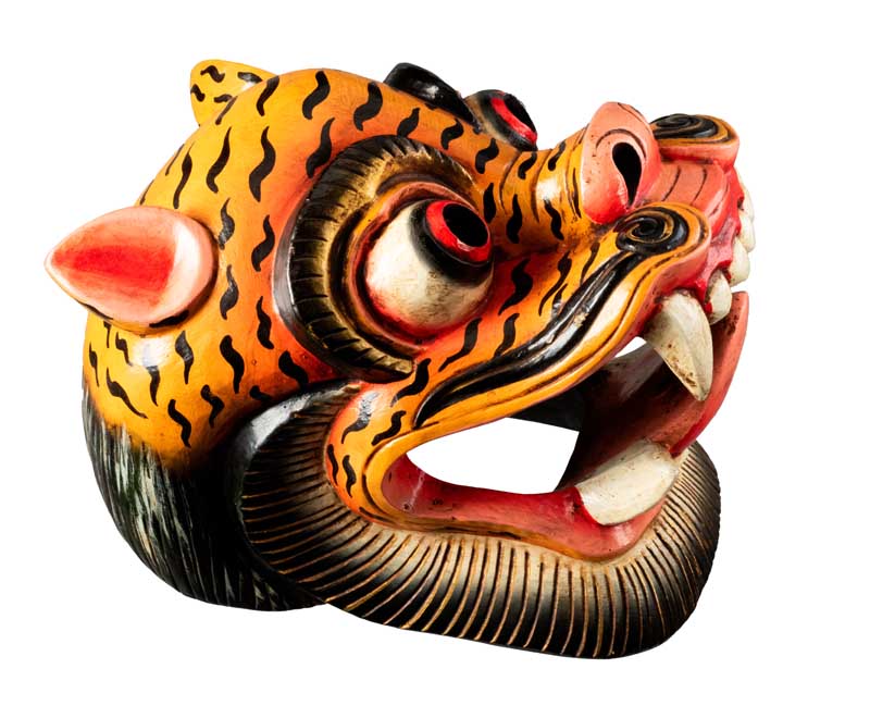 Masque Tigre Tibétain – Danse Cham Bouddhiste Du Népal