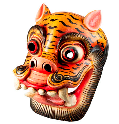 Masque Tigre Tibétain – Danse Cham Bouddhiste Du Népal