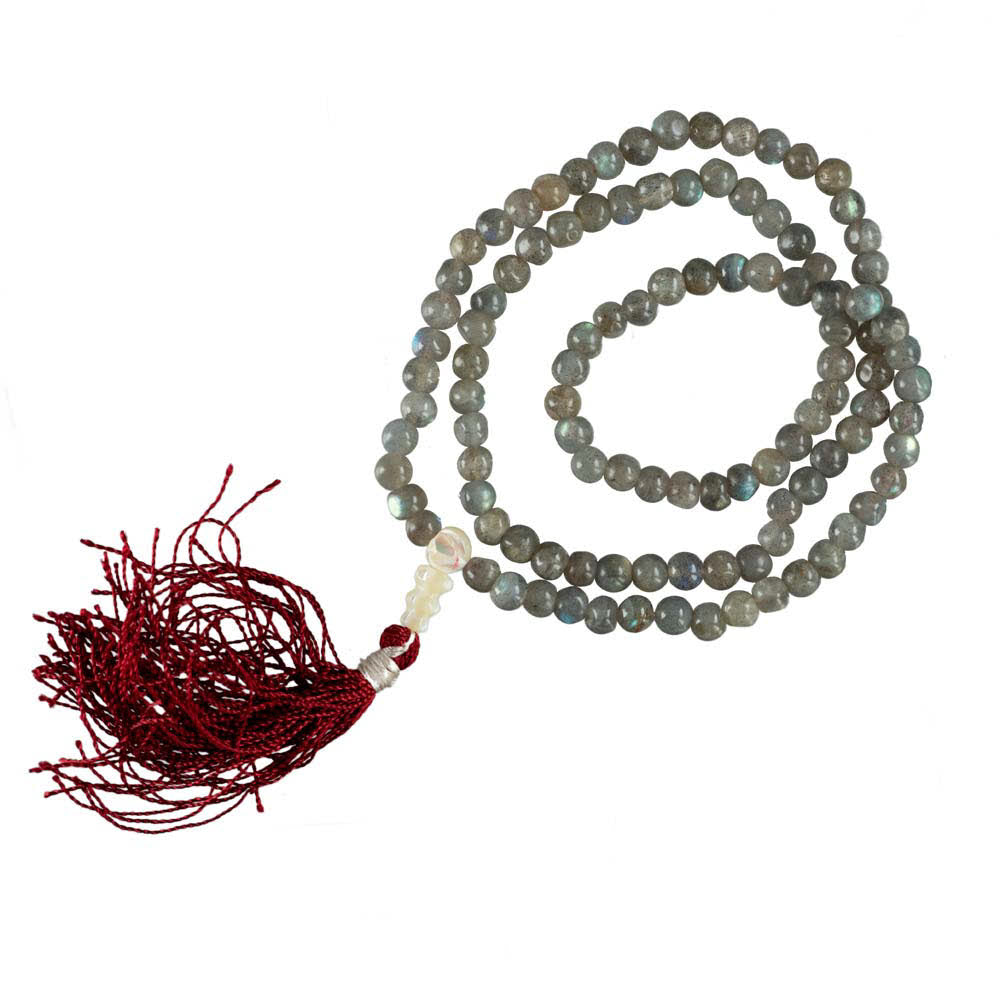 Mala Tibétain Labradorite – Collier Bouddhiste Pour La Méditation