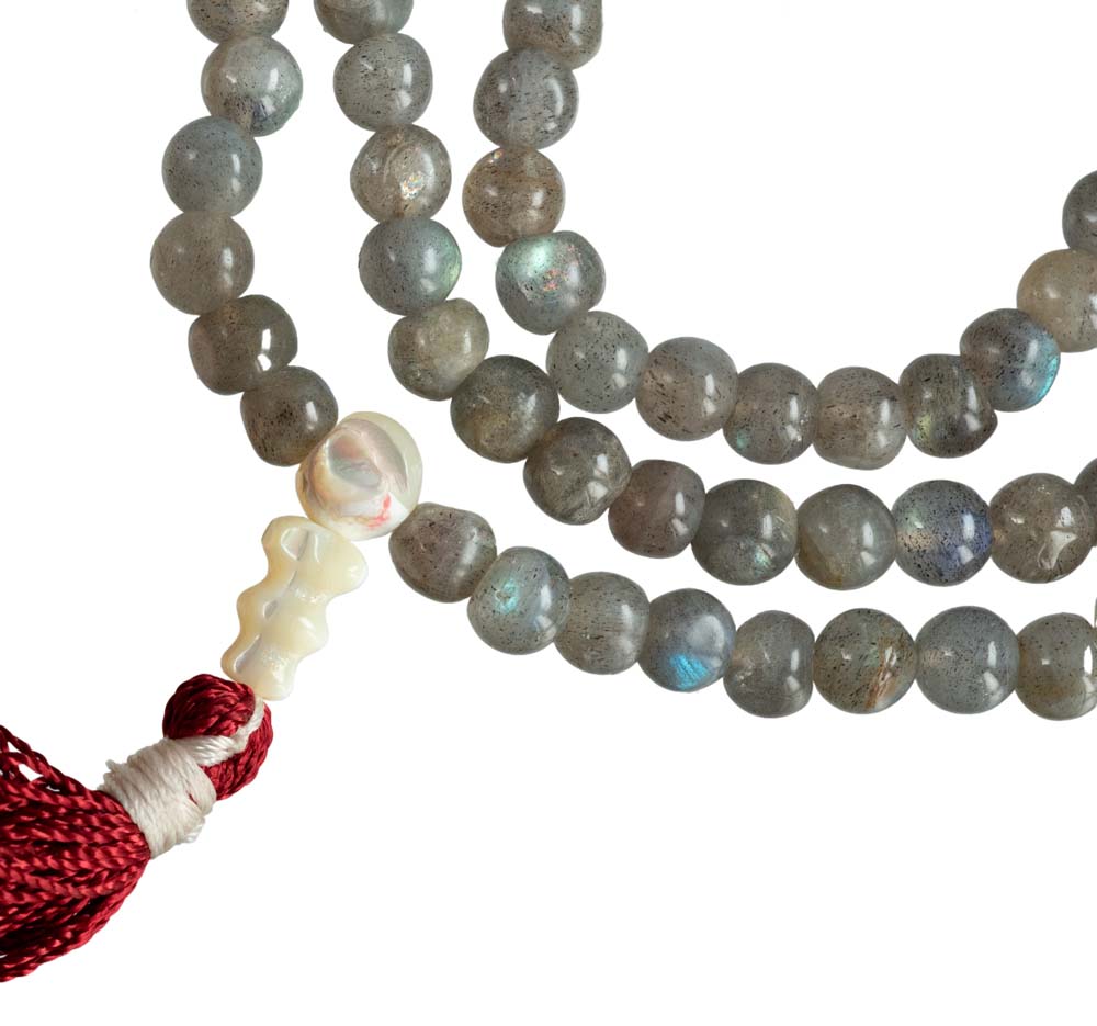 Mala Tibétain Labradorite – Collier Bouddhiste Pour La Méditation