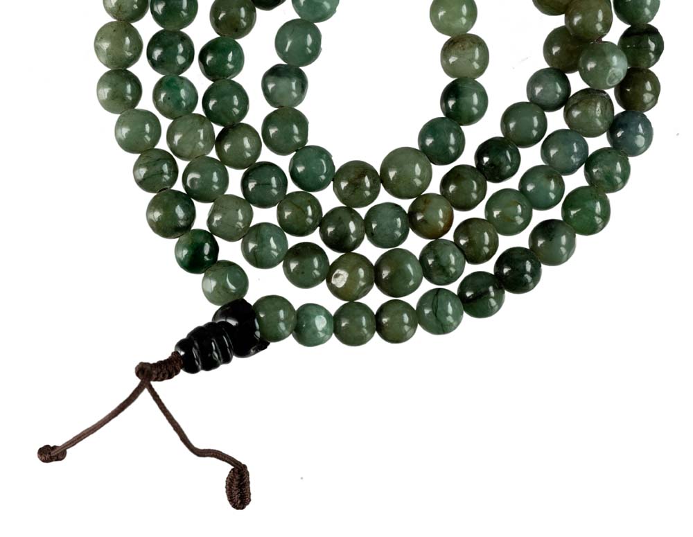 Mala Tibétain Agate Mousse – Collier Bouddhiste 108 Perles
