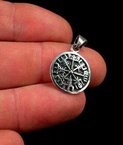 Pendentif Vegvísir Viking en Argent 925