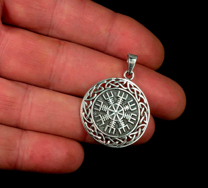 Pendentif Viking Vegvísir en Argent Massif 925