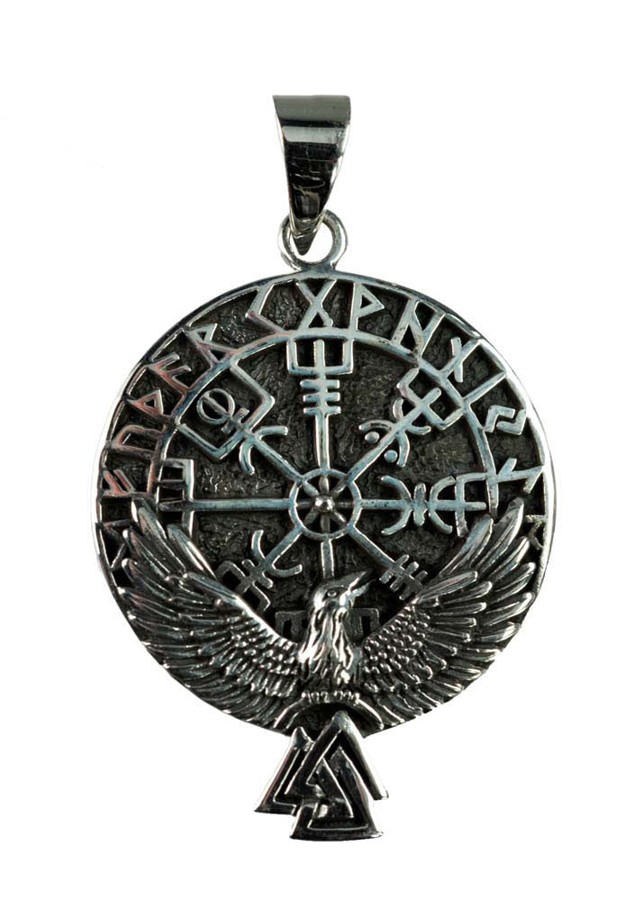 Pendentif Viking Vegvísir en Argent Massif 925