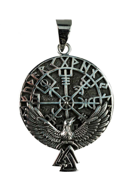 Pendentif Viking Vegvísir en Argent Massif 925