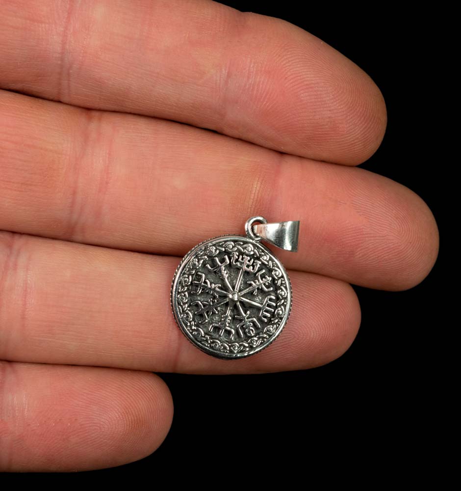 Pendentif Vegvísir Viking en Argent 925