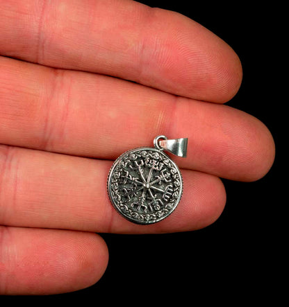 Pendentif Vegvísir Viking en Argent 925