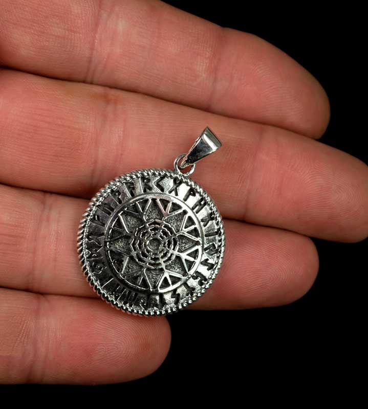 Pendentif Vegvísir en Argent Massif 925 - Viking