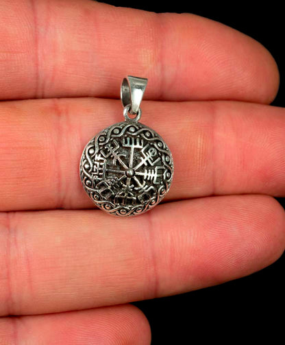Pendentif Vegvísir Viking en Argent 925