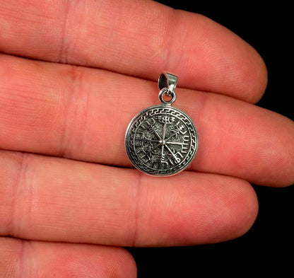 Pendentif Vegvísir Viking en Argent 925