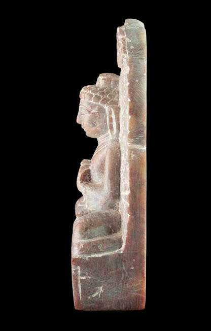 Statue Bouddha de Sarnath en pierre – Sculpture artisanale indienne en pierre ollaire