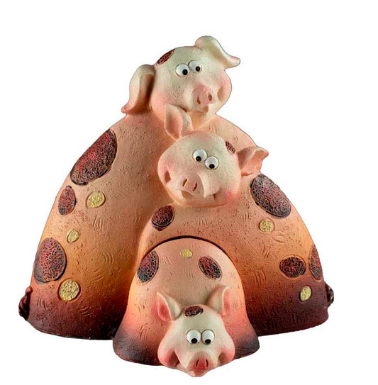 Figurine 3 Petits Cochons en Résine – Statuette Décorative
