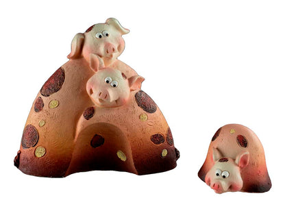 Figurine 3 Petits Cochons en Résine – Statuette Décorative