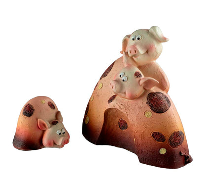 Figurine 3 Petits Cochons en Résine – Statuette Décorative
