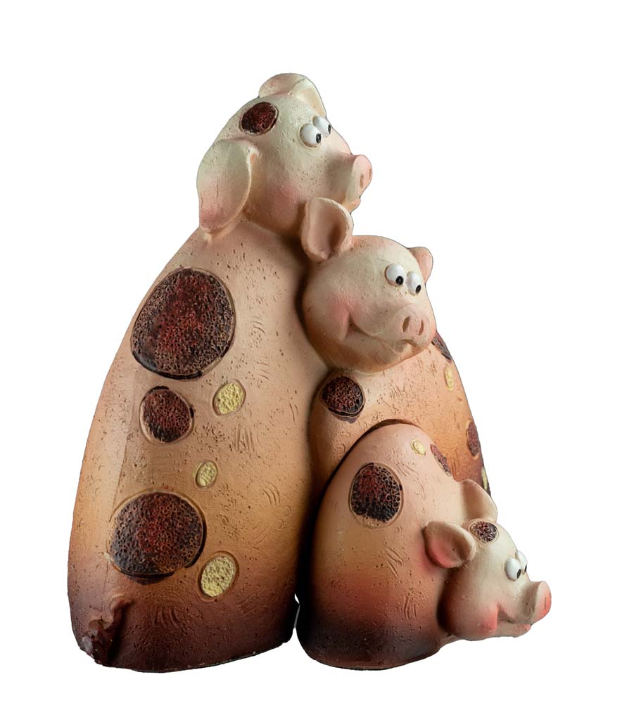 Figurine 3 Petits Cochons en Résine – Statuette Décorative