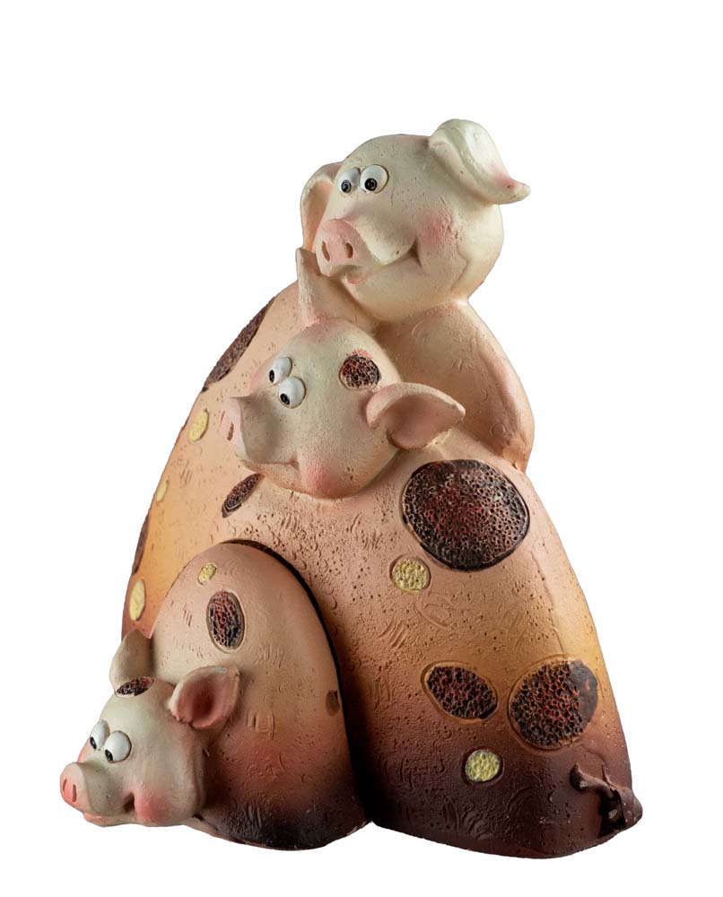 Figurine 3 Petits Cochons en Résine – Statuette Décorative