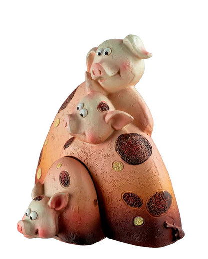 Figurine 3 Petits Cochons en Résine – Statuette Décorative