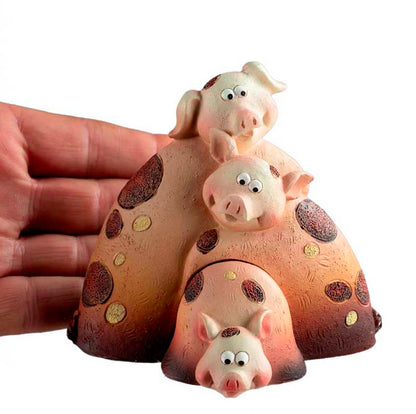 Figurine 3 Petits Cochons en Résine – Statuette Décorative