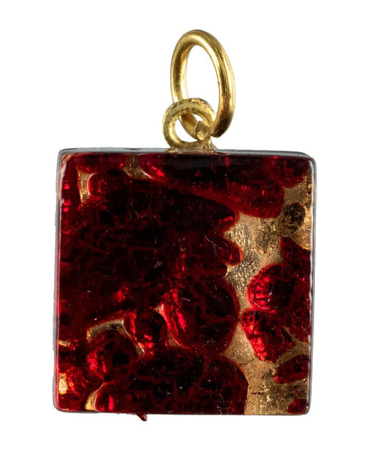 Pendentif Carré en Verre de Murano – Bijou Artisanal Italien Unique