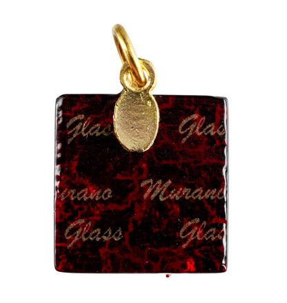 Pendentif Carré en Verre de Murano – Bijou Artisanal Italien Unique