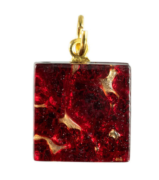 Pendentif Carré en Verre de Murano – Bijou Italien Authentique et Unique