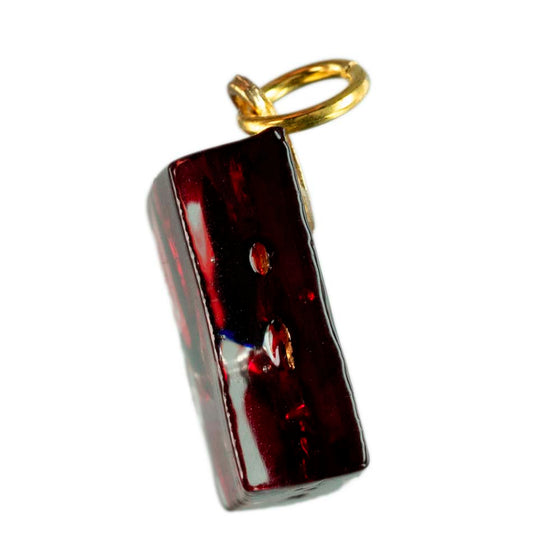 Pendentif Carré en Verre de Murano – Bijou Artisanal Italien Unique