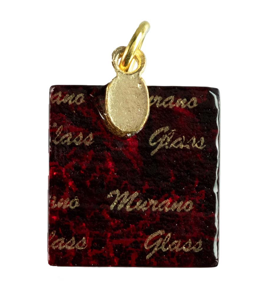 Pendentif Carré en Verre de Murano – Bijou Artisanal Italien Unique