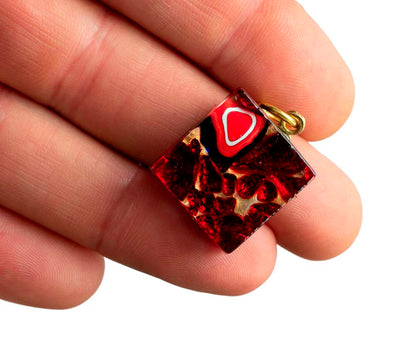 Pendentif Carré en Verre de Murano – Bijou Artisanal Italien Unique