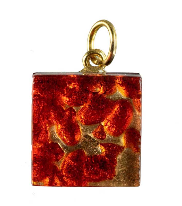 Pendentif Carré en Verre de Murano – Bijou d’Art Italien Authentique