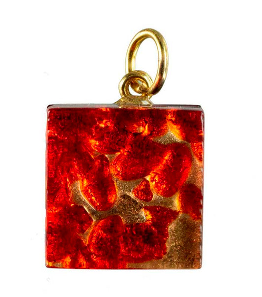 Pendentif Carré en Verre de Murano – Bijou d’Art Italien Authentique
