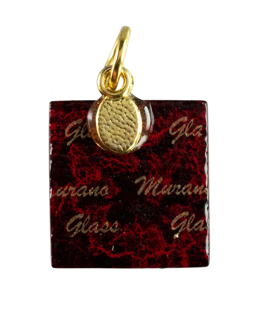 Pendentif Carré en Verre de Murano – Bijou d’Art Italien Authentique