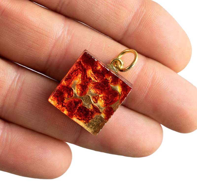 Pendentif Carré en Verre de Murano – Bijou d’Art Italien Authentique