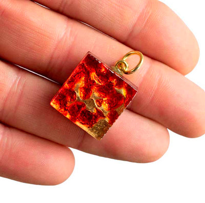 Pendentif Carré en Verre de Murano – Bijou d’Art Italien Authentique