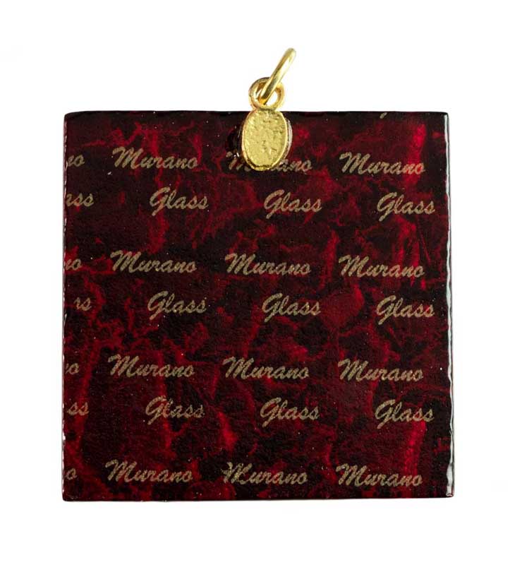 Pendentif Carré en Verre de Murano – Bijou Artisanal Italien Unique