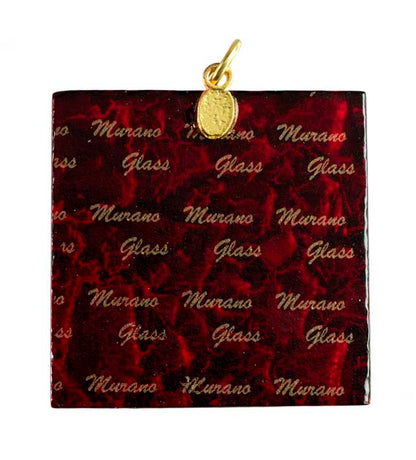 Pendentif Carré en Verre de Murano – Bijou Artisanal Italien Unique