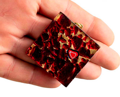 Pendentif Carré en Verre de Murano – Bijou Artisanal Italien Unique