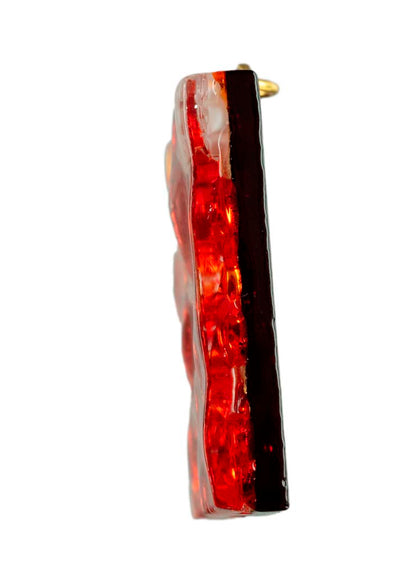 Pendentif Carré en Verre de Murano – Bijou Artisanal Italien Unique et Raffiné