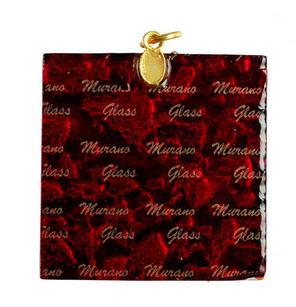 Pendentif Carré en Verre de Murano – Bijou Artisanal Italien Unique et Raffiné