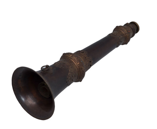 Ancienne trompe monastique tibétaine Dungchen télescopique – Grand modèle de 152,5 cm