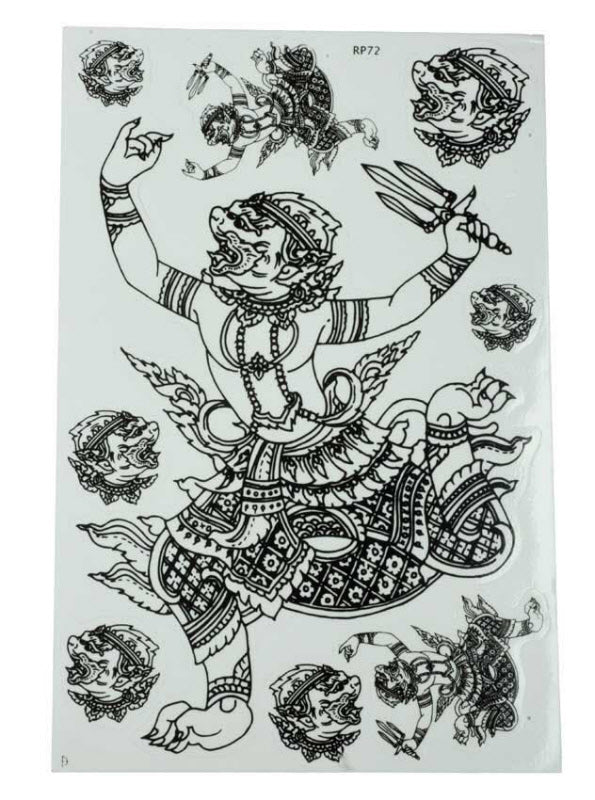 Stickers Thaïlande Hanuman – Autocollant Sak Yant en Vinyle Transparent
