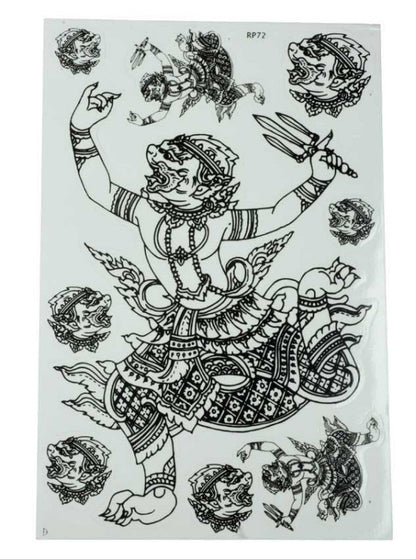 Stickers Thaïlande Hanuman – Autocollant Sak Yant en Vinyle Transparent