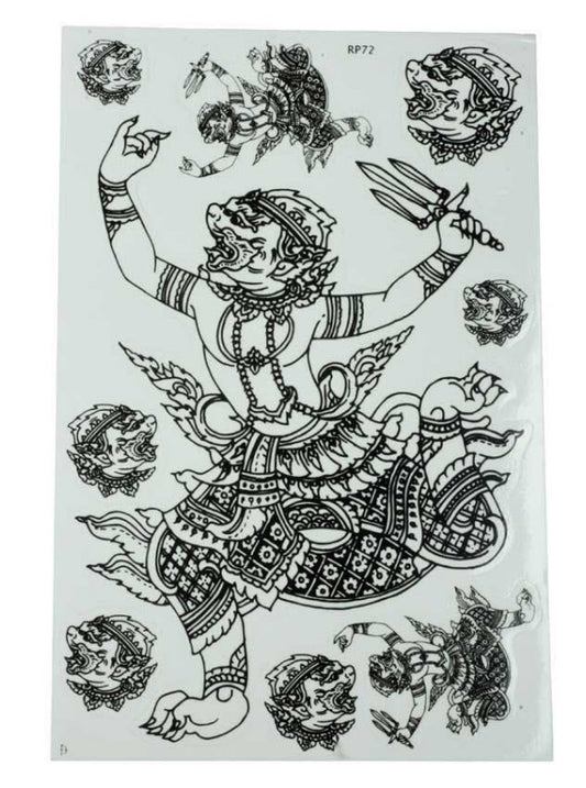 Stickers Thaïlande Hanuman – Autocollant Sak Yant en Vinyle Transparent