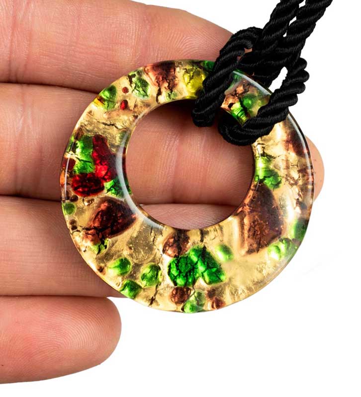 Collier en Verre de Murano - Pendentif Donut : Bijou Authentique de Venise