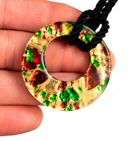 Collier en Verre de Murano - Pendentif Donut : Bijou Authentique de Venise