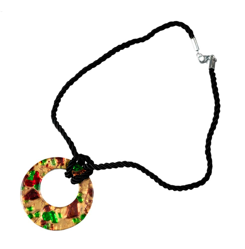 Collier en Verre de Murano - Pendentif Donut : Bijou Authentique de Venise